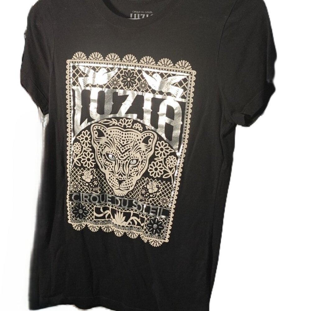 Cirque du Soleil LUZIA Graphic T-Shirt XS | Black Silver Foil Design